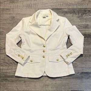 Joie White Women's Tailored Blazer with Gold Buttons